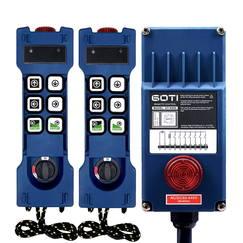 

GT-RS06 Industrial Radio Wireless Crane Hoist Remote Control Switch 2T1R 1T1R 6 Channel Replace UTING F21-E1B F21-E1 TELEcontrol