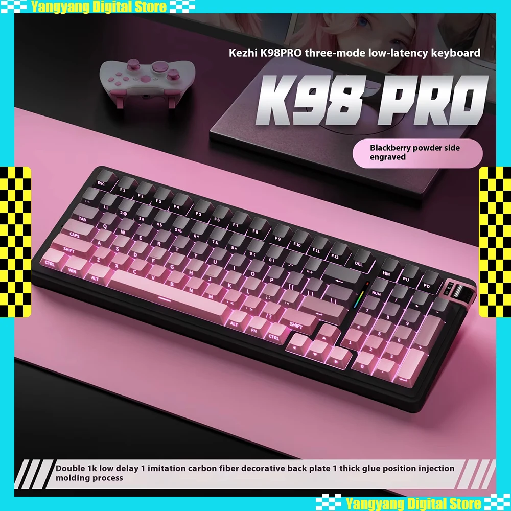 

NEW Kzzi K98 Pro Mechanical Keyboard Wireless Three Mode PBT Keycap 6300mah RGB Office Gaming Custom PC Gamer Accessories Gifts
