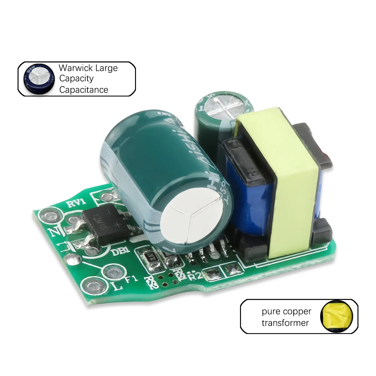 3W/7W/9W/12W/15W/18W Built-in T-Type Non-Isolated Flicker-Free LED Driver for Bulbs