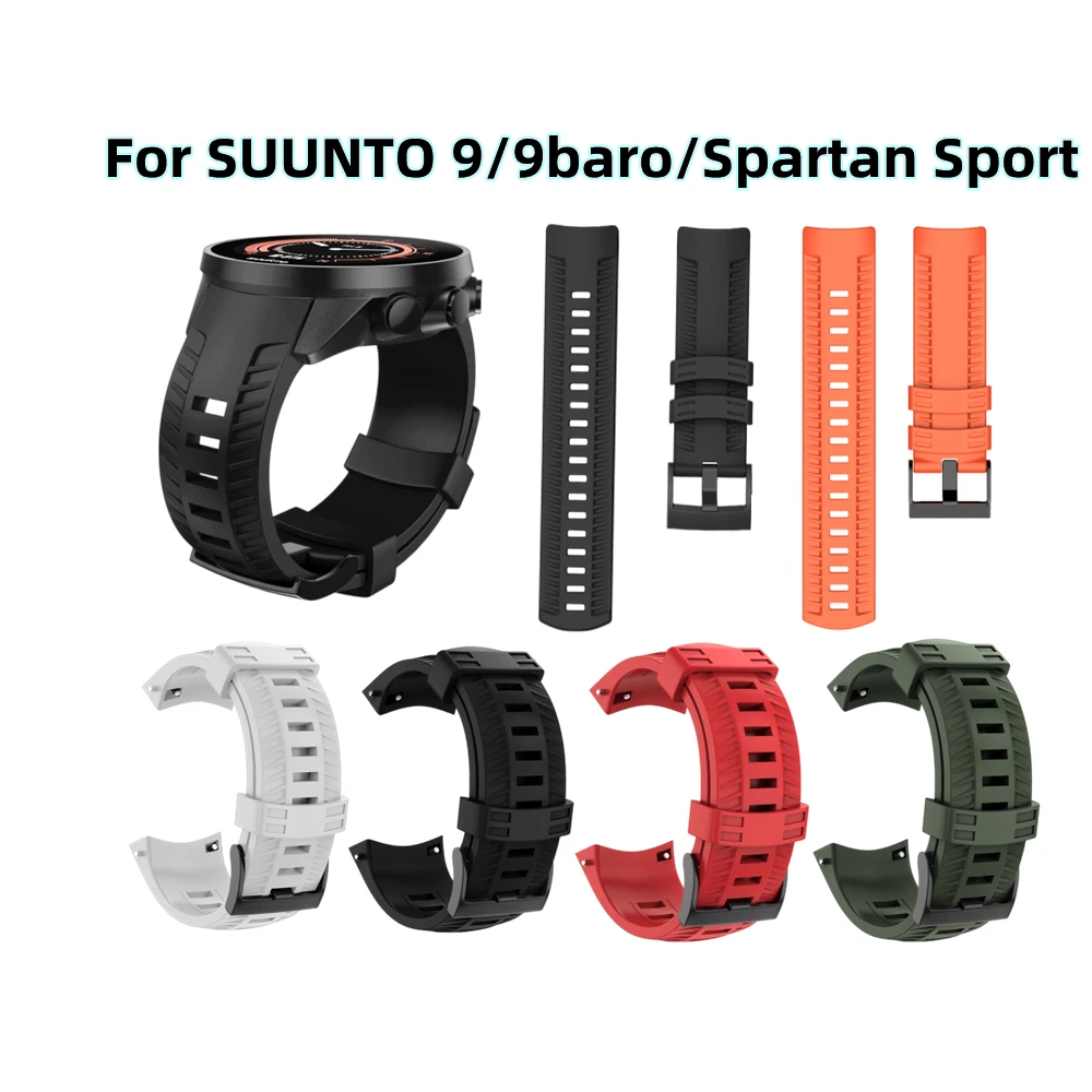 Suunto 24mm Rubber Silicone Strap Smart Watch Wristband For Suunto 9 Baro Replacement Bracelet Spartan Sport Band