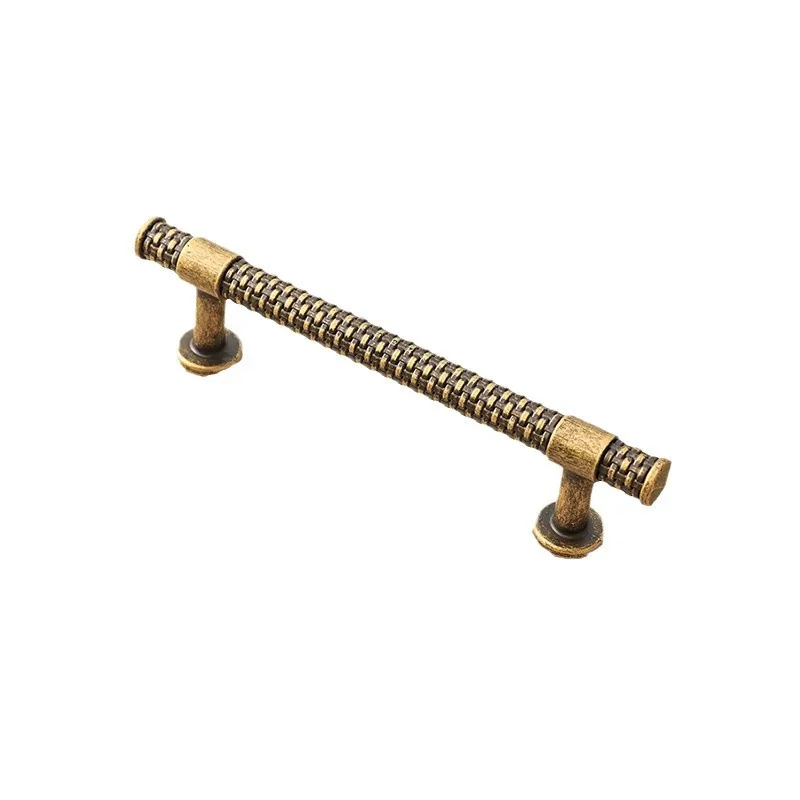 Antique wardrobe door handle modern light luxury simple bronze retro single hole drawer