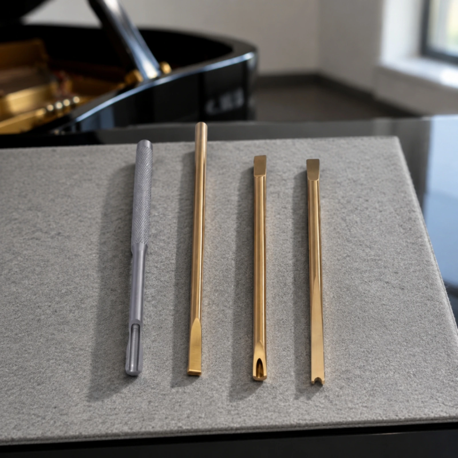 4 Pieces Piano String Tool Kit Metal Piano String Pressing Tool Portable Compact