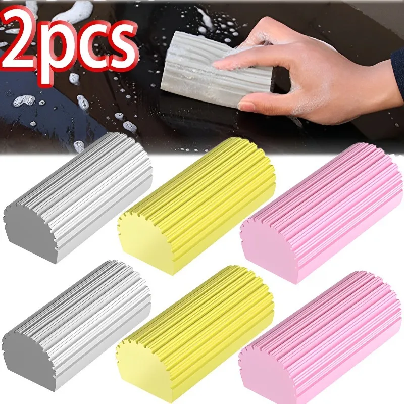 2/10PCS Cleaning Sponge Portable Mirrors Window Clean Brush Polishing Sponges Car Detailing Tools Auto Accessories Waxing Foam