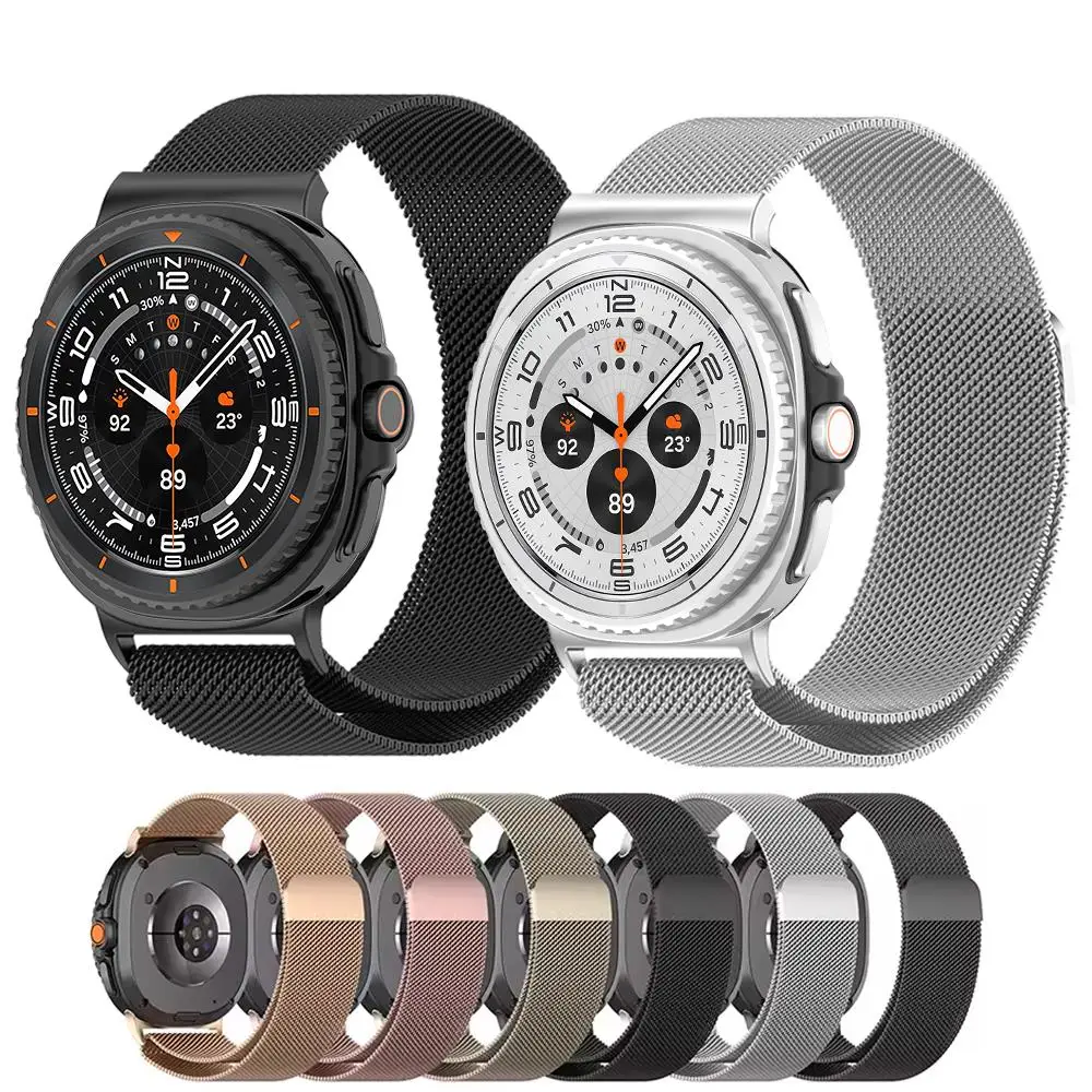 Миланские ремешки-петли для Samsung Galaxy Watch 8, 40 мм, 44 мм, металлический браслет из нержавеющей стали для Galaxy Watch 8, классический ремешок 46 мм