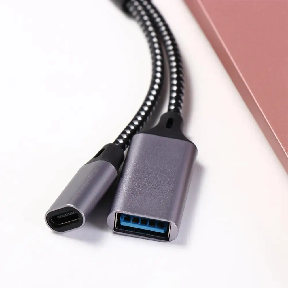 Type C 2 in 1 Type-C To USB a Adapter USB 3.0 Y Splitter USB C OTG Cable Phone Adapter Data Charging Cable Converter Splitter