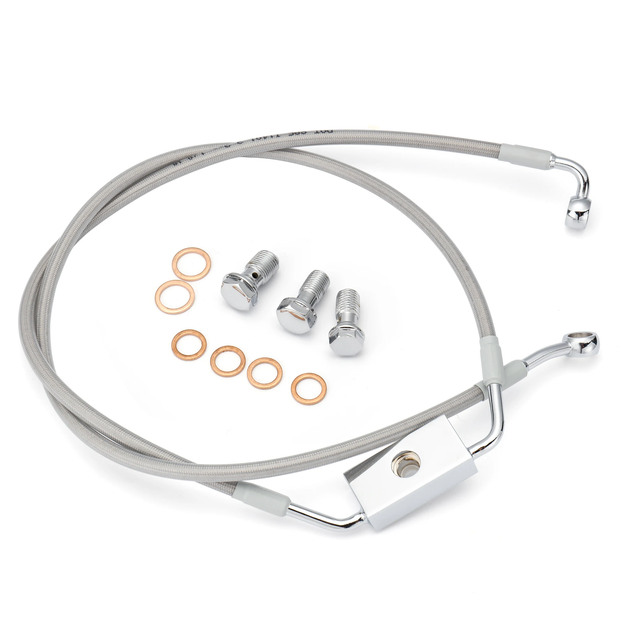 

12/14/16" Front ABS Brake Line Single Front Disc for Harley 2012-2017 Dyna and 2014-2024 Sportster XL, Chrome/Black