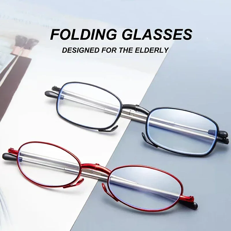 2025 tragbare Faltbare HD Lesebrille Unisex Anti Blau Licht Ultraleicht Presbyopie Brillen Oval Rahmen Männer Frauen Brillen – Detail 2