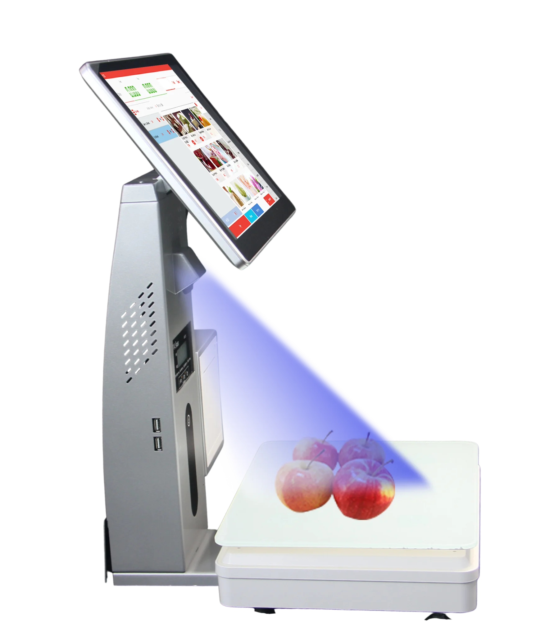 Supermarket POS Smart Touchscreen Weighing Scale with AI Recognition Barcode/Thermal Printer PC/Android Software