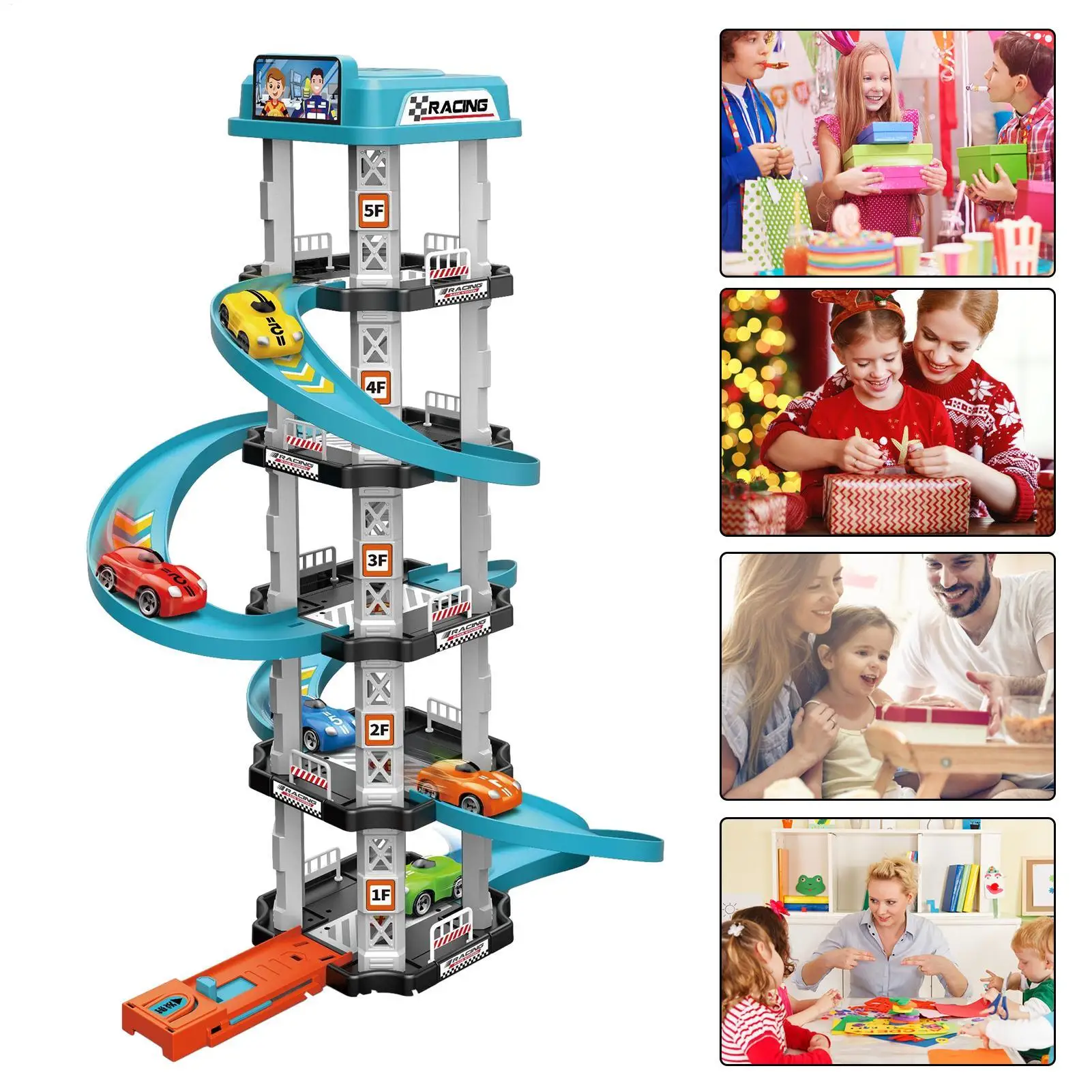 1set Racing Gliding Track Toys Puzzle Gliding Rail Car Park Toy Race Track Car Ramp Toy Educational Game For Boys Children