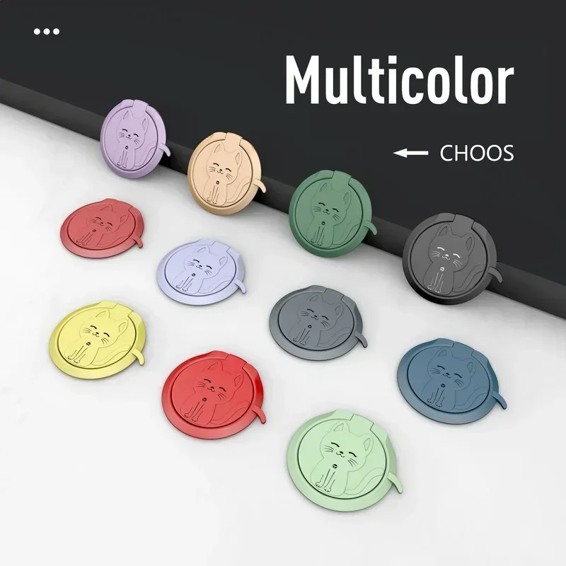 Cxdnew حامل الهاتف المحمول لطيف الكرتون القط الهاتف المحمول البنصر حامل جولة جبل حامل الهاتف آيفون 15 سامسونج هواوي