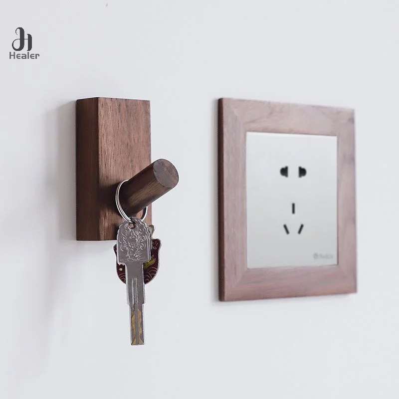 Simple Solid Wood Hook Walnut Hanging Hanger Bathroom Wall Hook Bedroom Coat Storage Rack Home Towel Key Decoration Hook