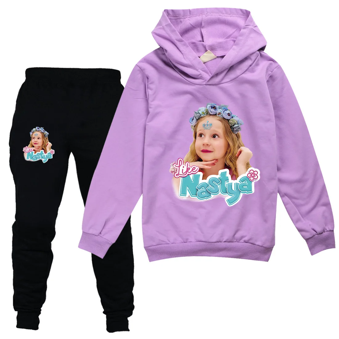 Russia Like Nastya Clothes Set Kids Cartoon Hoodies & Sweatshirts Pants 2pcs Sets Toddler Girls Outfits Junior Boys Sportsuits