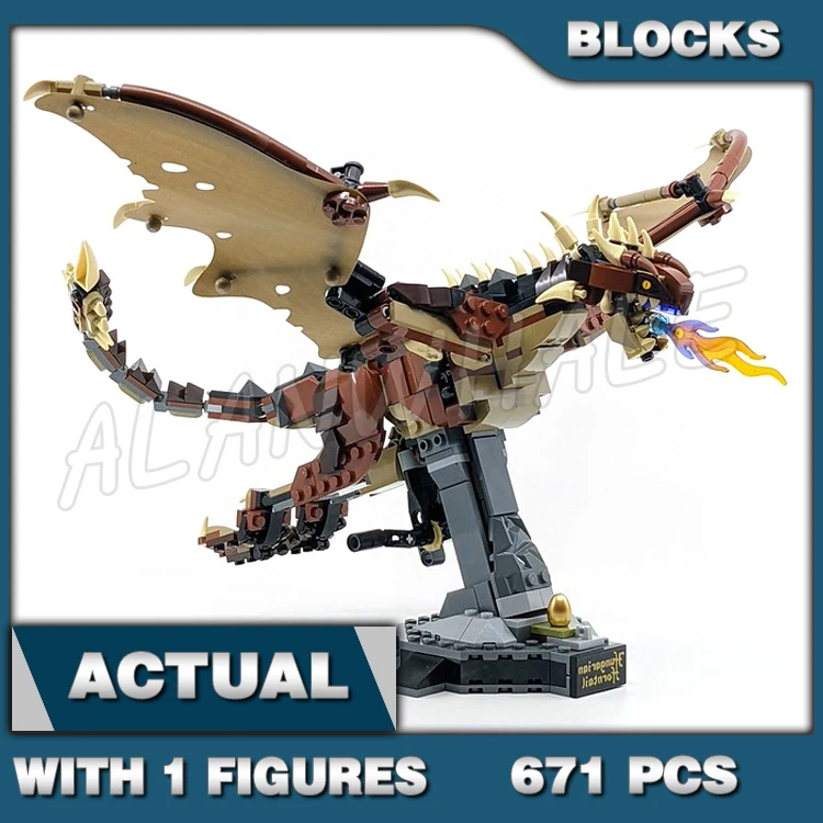 

671pcs Magical World of Wizards Hungarian Horntail Dragon Black Squama 11009 Building Blocks Toys Compatible With Model