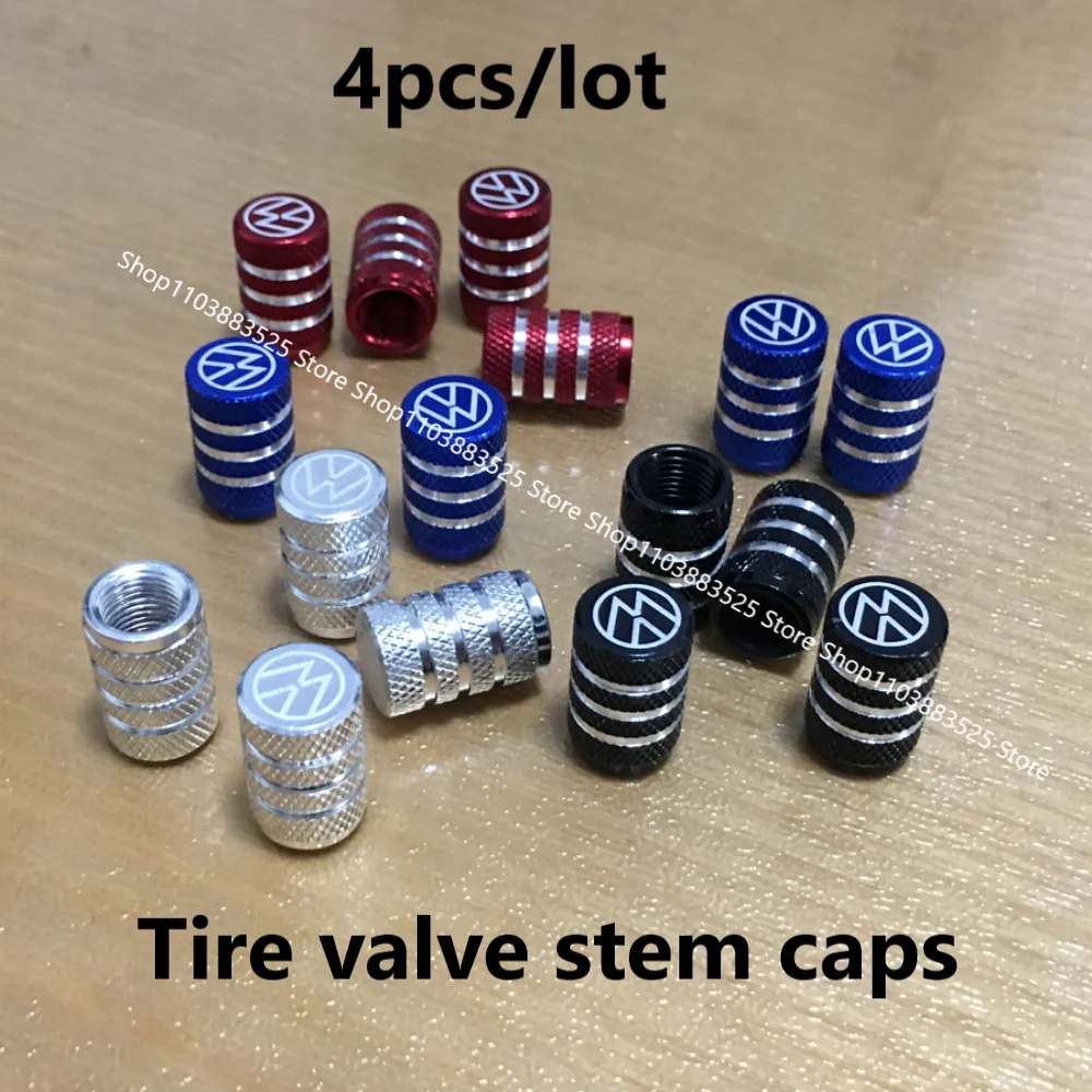

4pcs Wheel Tire Valve Caps Tyre Rim Stem Covers for VW PASSAT LAVIDA Sagitar BORA JETTA GOLF POLO Lamando T-Cross TACQUA T-ROC