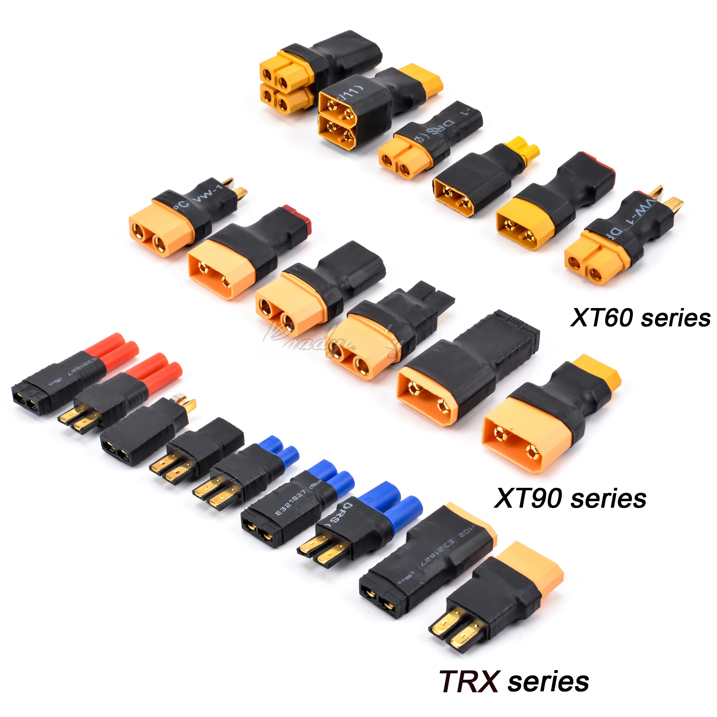 Adapter XT30 XT60 XT90 TRX T Plug Deans EC5 EC3  Female to Male HXT 4MM Connectors Plug RC Lipo Battery Control Parts DIY