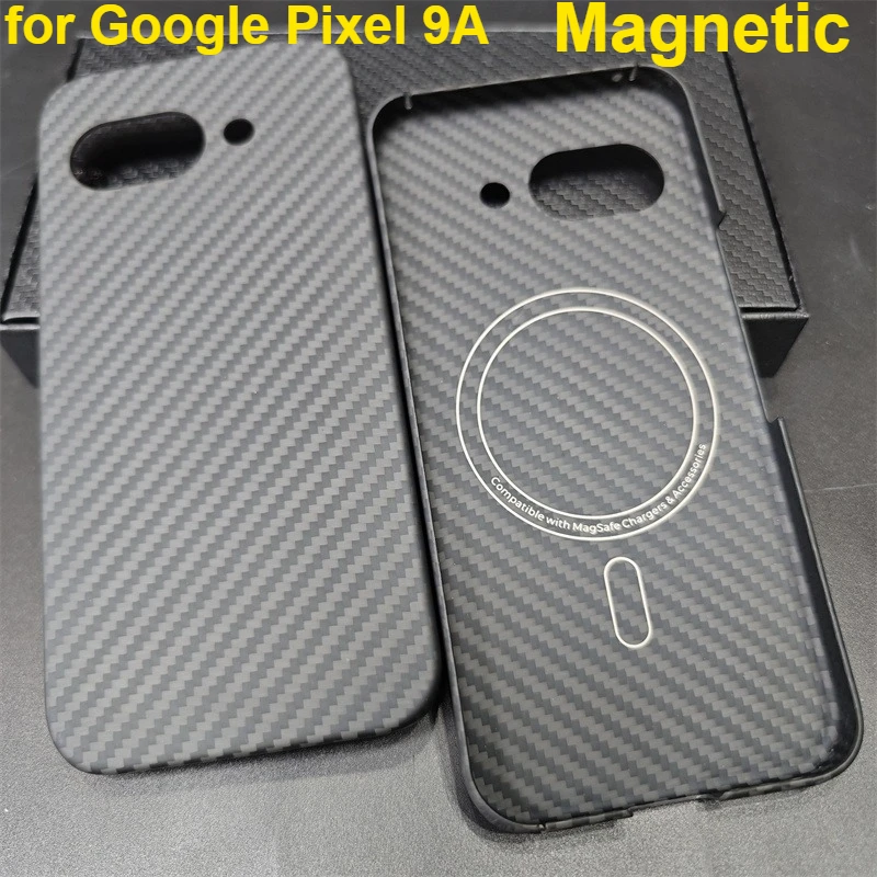 

Магнитный чехол для Google Pixel 9 A Magsafe, чехлы из углеродного волокна, ультратонкий чехол из арамидного волокна для легкого чехла Google