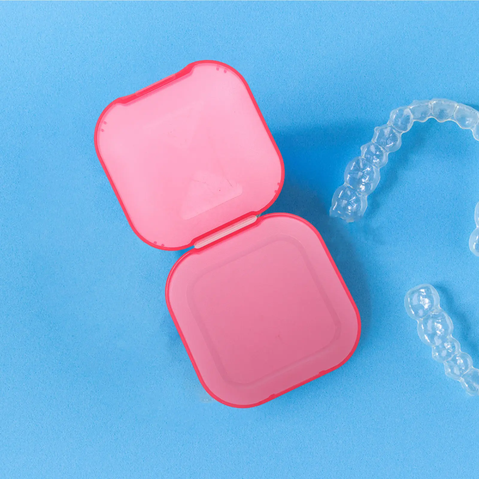 7Pcs Denture Storage Box Portable Slim Retainer Case Leakproof Orthodontic Appliance Container Travel Dental Holder False Tooth