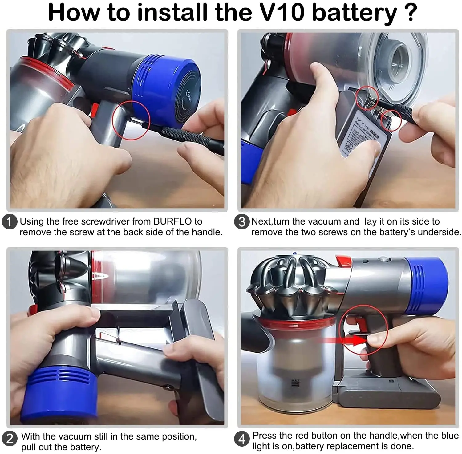 Battool 10000mAh für Dyson v10 Batterie Tier/Absolute/Motörhead/Flauschigen/Zyklon Handheld Cordless Staubsauger li-ion Batterie