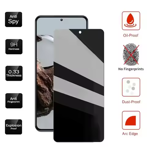 Anti Spy For Xiaomi Redmi Note 13 Pro 14C A3 A3X A4 13C 13T 14T Poco M6 F6 X6 C65 C75 Tempered Glass Privacy Screen Protector