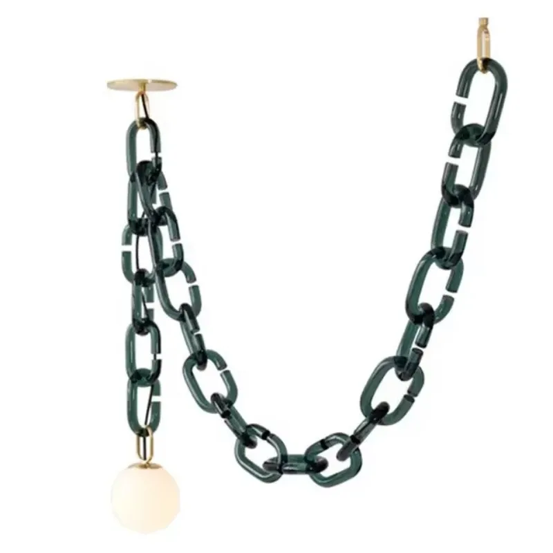 

Dining room glass chain pendant light exhibition hall window decoration Nordic style living room art ceiling light