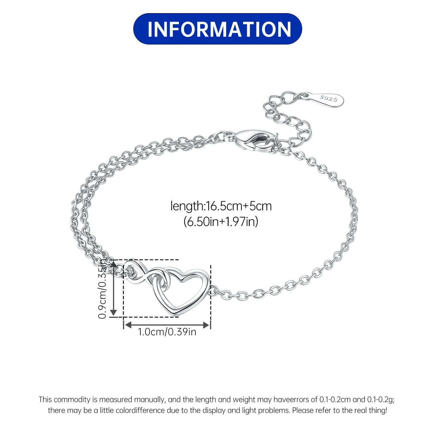 Neues doppellagiges Kettenarmband aus 925er-Sterlingsilber mit elliptischem Zirkon, Kettenglied, Damenarmband, Geburtstag, Festival, Schmuck, Geschenk – Detail 7