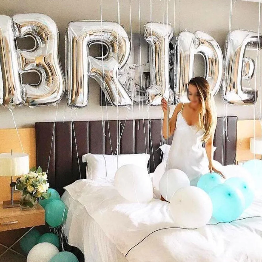5 قطع الذهب والفضة العروس لتكون بالونات الزفاف ديكور الألومنيوم احباط بالون الزفاف دش العازبة حزب واحد لصالح #1
