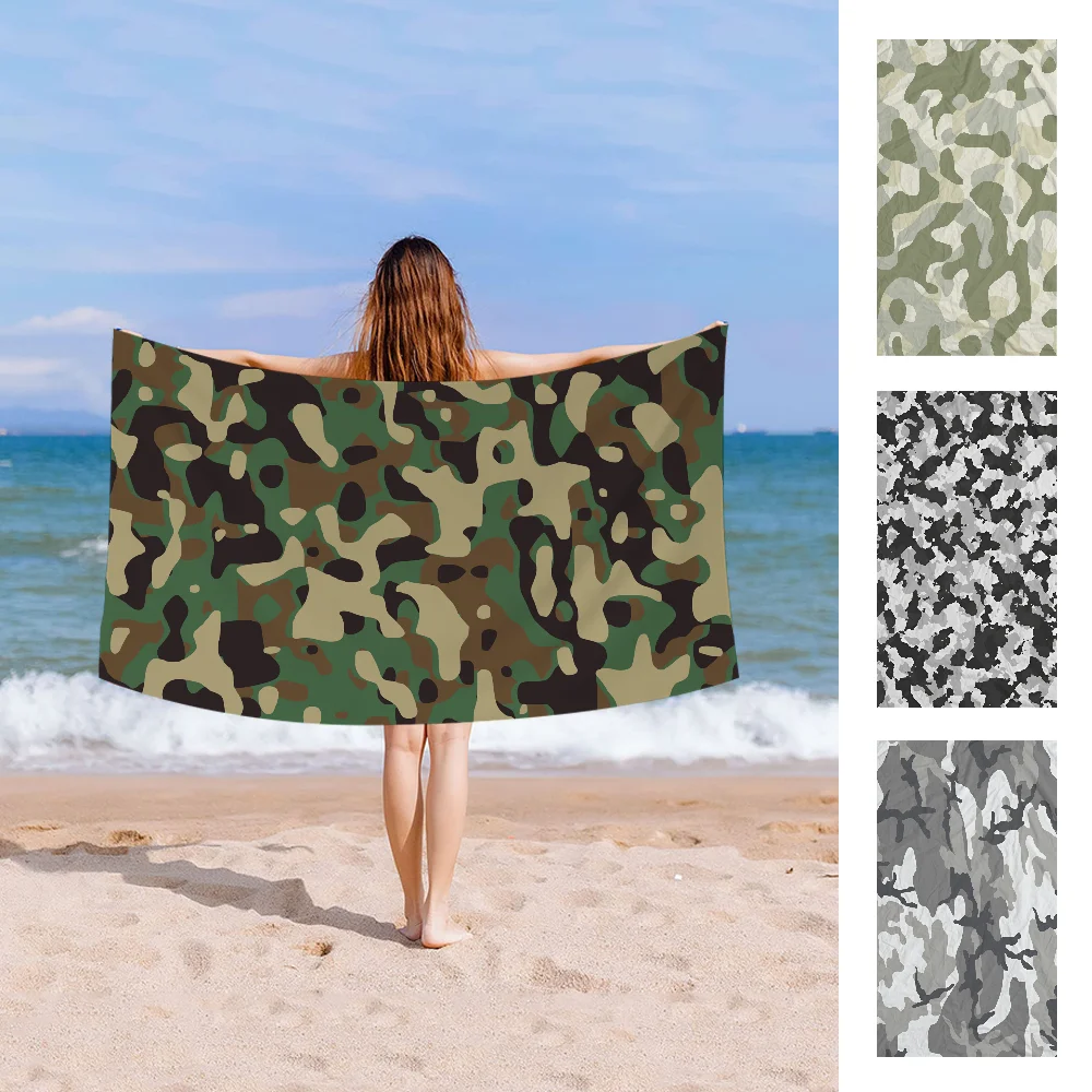 Camouflage Pattern Camo military Army Towel Microfiber Beach Towel Absorbent Quick dry Soft Yoga Swimming Resort Mountain  Towel