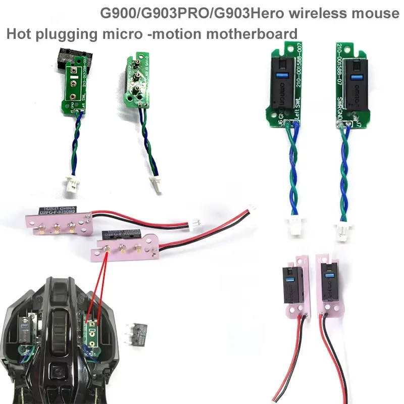 

Compatible For G900/G903 Hero Micro-Motion Board Small Board Free Welding Heat Plug and Key Mouse Double-Click Maintenance parts