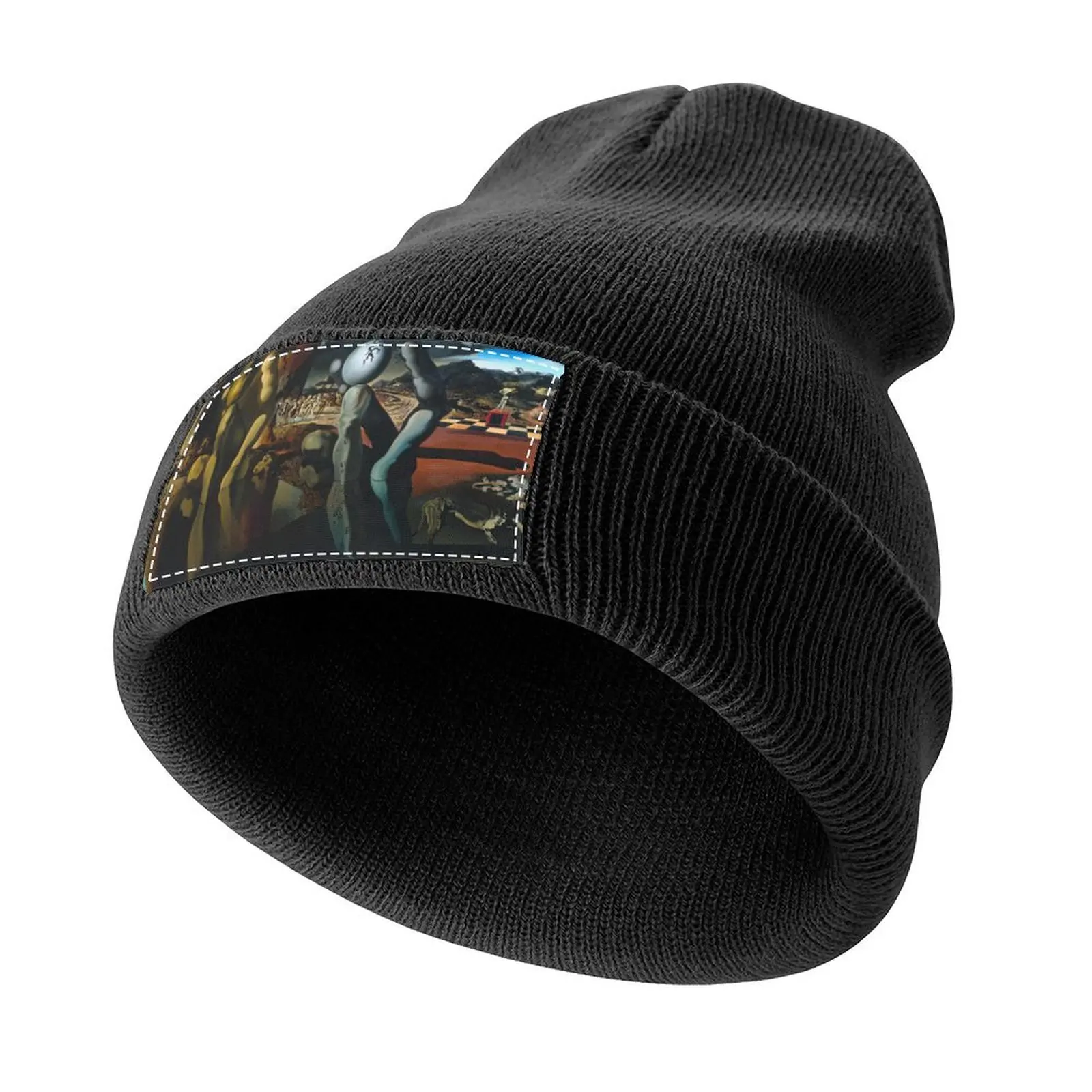 salvador dali famous paintings, salvador dalí art style, salvador dalí artwork Knitted Cap Vintage Men Women's