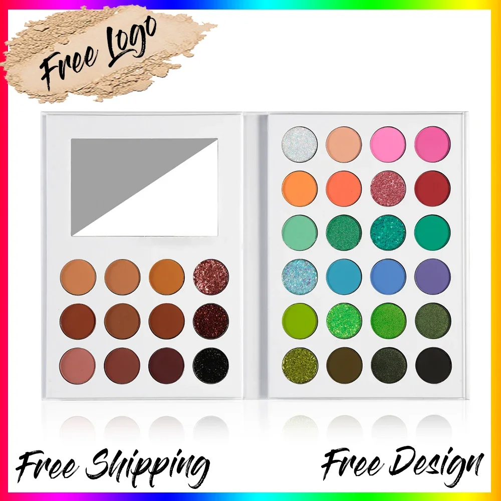 36 Colors Book Eyeshadow Palette Private Label Folding Three-dimensional Vegan Eye Shadow Matte Glitter Makeup Custom Wholesale