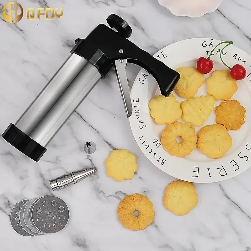 Stainless Steel Cookie gun  Baking Tools Cake Cream Decorating Gun Cookie Making Machine Nozzles Mold Pastry Syringe Extruder