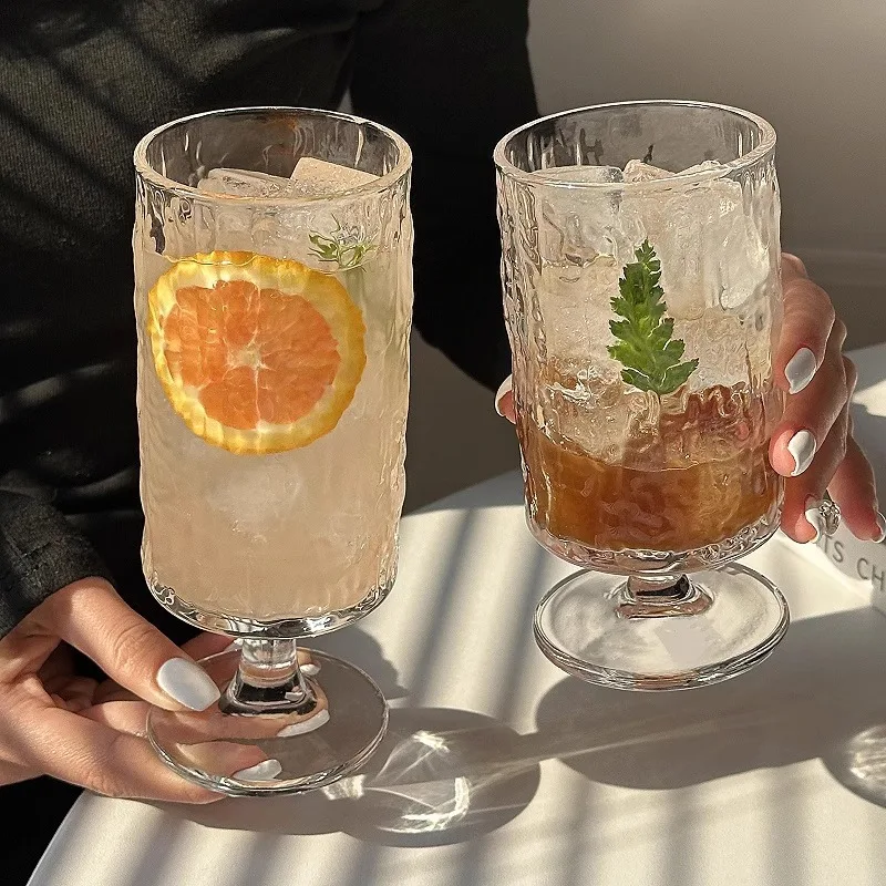 Juice Glass Cup, Household Tree Patterned Straight Tube, Coffee Juice Beverage Cup, Fruit Tea Sparkling Water Cup, Cocktail Cup