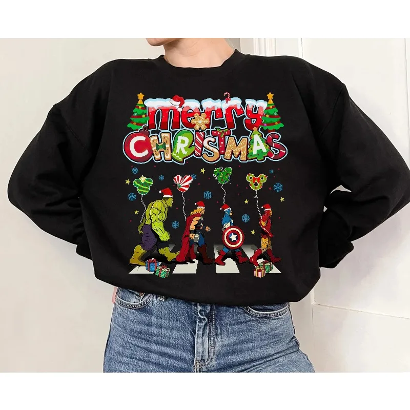 

Marvel Superhero Christmas Abbey Road Winter New Casual Fashion Unisex Hoodie