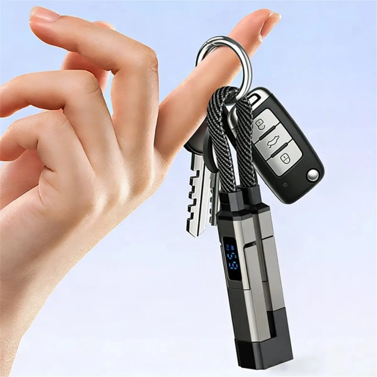 #44P 65W 4 in 1 Digital Display Fast Charging Keychain Data Cable,Keychain Data Cable,(ABS)