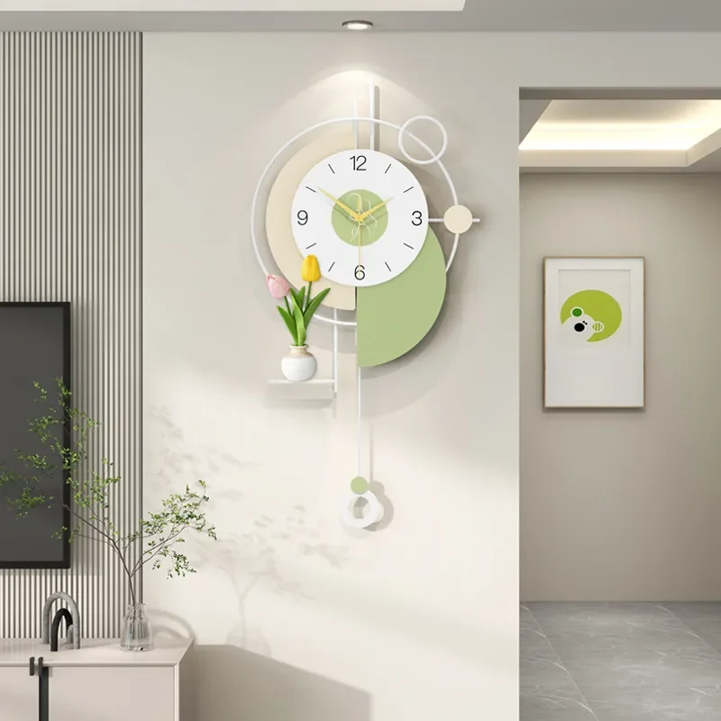 for New Internet Celebrity Cream Style Wall Clock Living Room High End Modern Home Decoration Creative Silent Hanging Clock