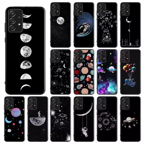 Moon Astronaut Phone Case for Samsung Galaxy A13 A22 A12 A32 A71 A11 A21S A33 A52 A72 A51 A50 A70 A31 M31