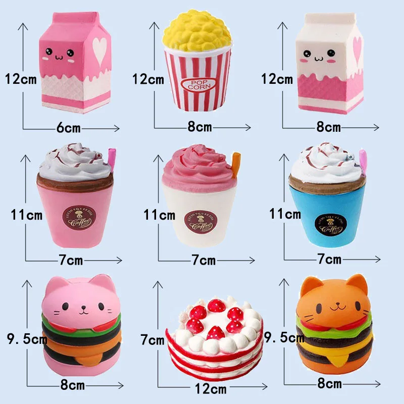 Jumbo Kawaii Squishy Spielzeug, langsam aufsteigend, PU-Popcorn-Hamburger-Tiere, Anti-Stress-Squishies, Spielzeug als Weihnachtsgeschenk – Detail 1