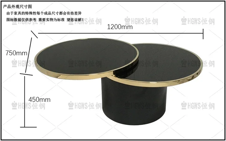 A Postmodern stainless tempered glass round coffee table, creative double-layer heart-shaped combination low table
