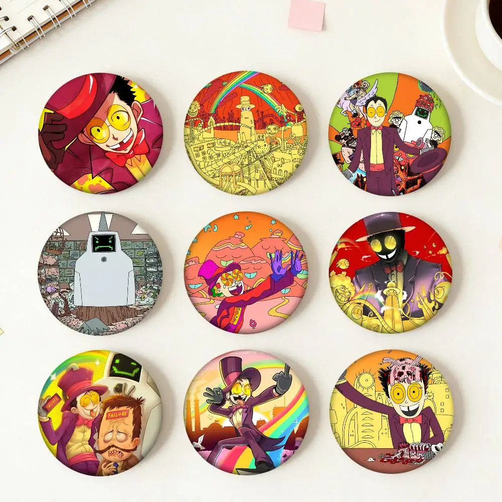 S-Superjail Rundes Abzeichen, kreative Brosche, Kleidung, Rucksack, Zubehör, Anstecknadel