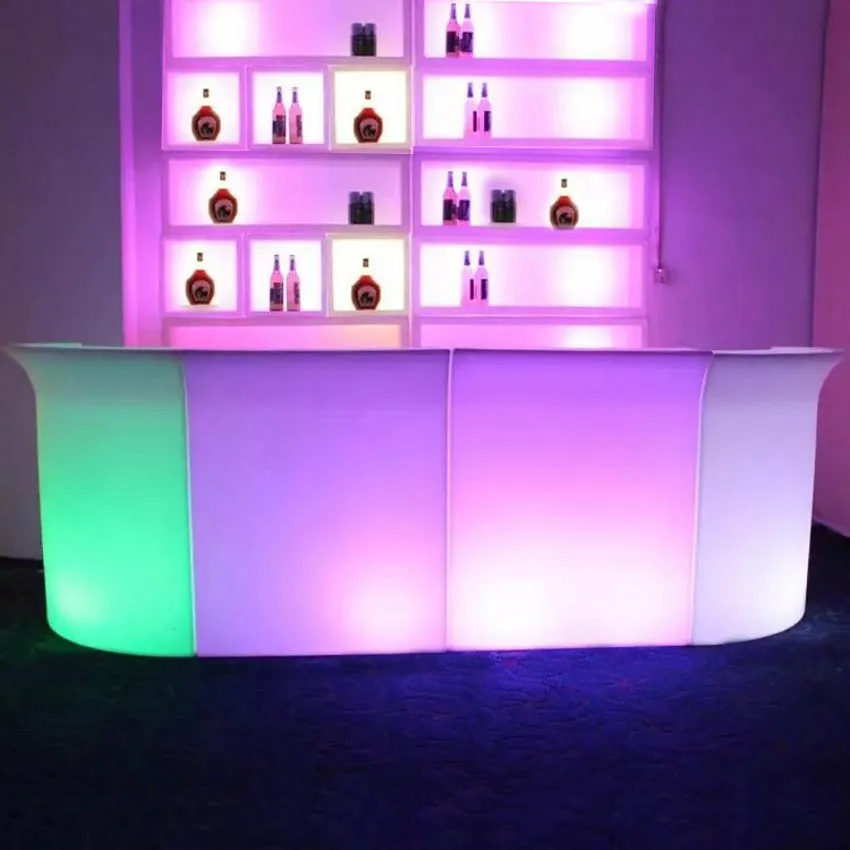 Mesa de Bar Led recargable de 110cm de altura, cambiador colorido, escritorio de recepción, muebles modernos para club nocturno, Mostrador de cajero Simple