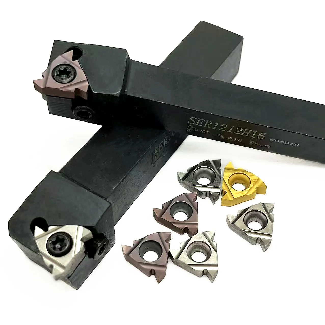 Portaherramientas de torneado de hilo externo, insertos de carburo, herramienta de corte, SER1212H16, SER1616H16, SER2020K16, SER2525M16, 16ER AG60, VP15TF