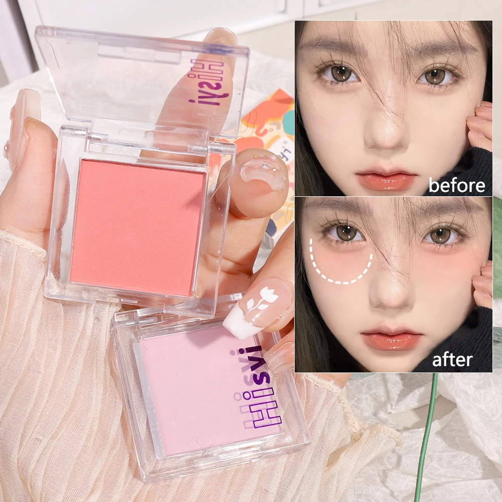 Blush Makeup Palette Monochrome Mineral Powder Peach Red Rouge Lasting Natural Hawthorn Cheek Tint Waterproof Blusher Cosmetic