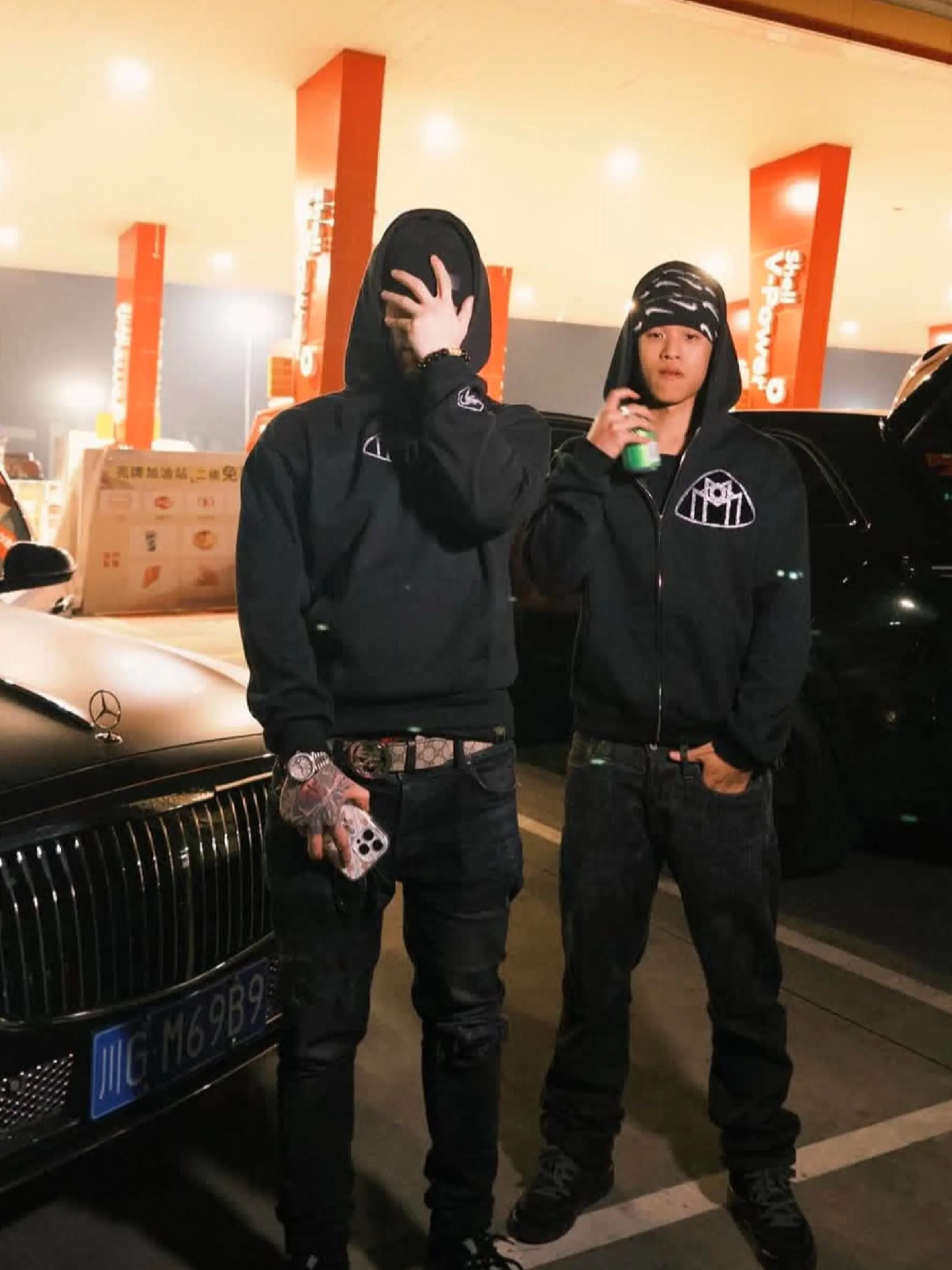 

Толстовка-худи SASIOVERLXRD Collaborative свободного кроя с молнией и термофлисом, в американском стиле, осенне-зимняя, с принтом