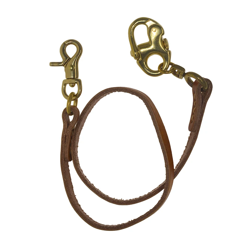 25 Inches Long Punk Tan 8mm Leather Strap Wallet Trousers Biker Swivel Crab Clasp Oval Sweden Nautical Carabiner Keychains