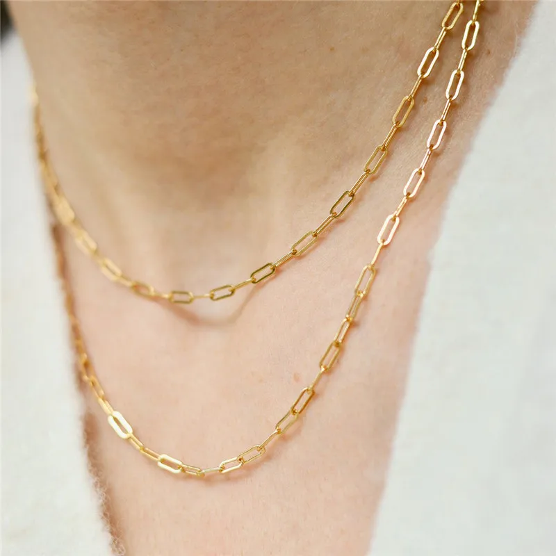 14K Gold Filled Necklace Handmade Gold Choker Boho Chain Collier Femme Kolye Collares Women Jewelry Necklace for Women