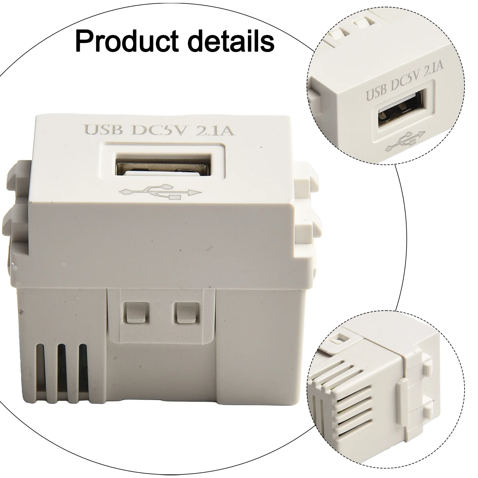 App.2.3x3.6cm 0.91x1.41in USB Power Module 2.1A USB Charging Port Convenient Charging Solution Fast Charging Speed