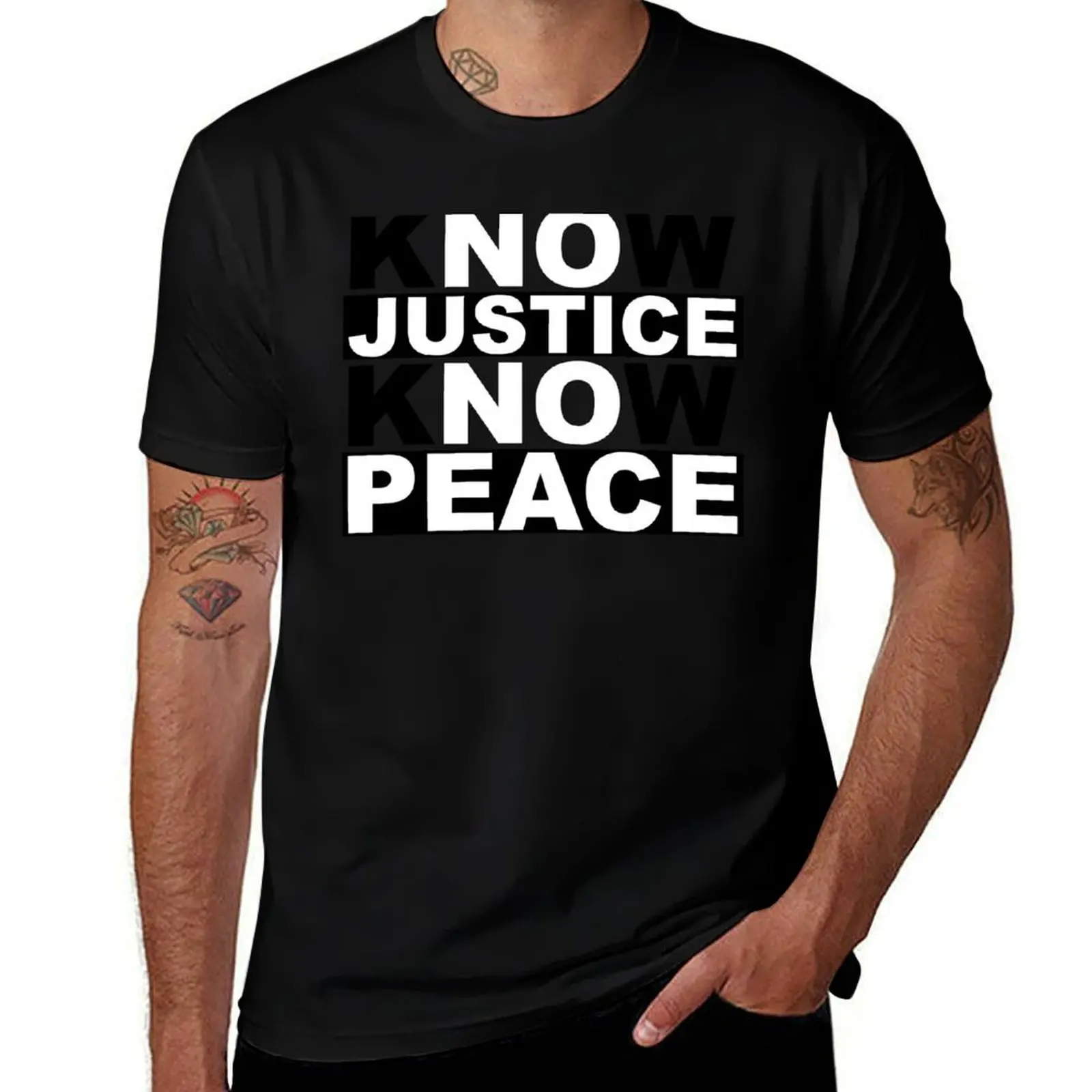 

know justice know peace T-Shirt cotton t shirt pack cotton t shirt man T-Shirt