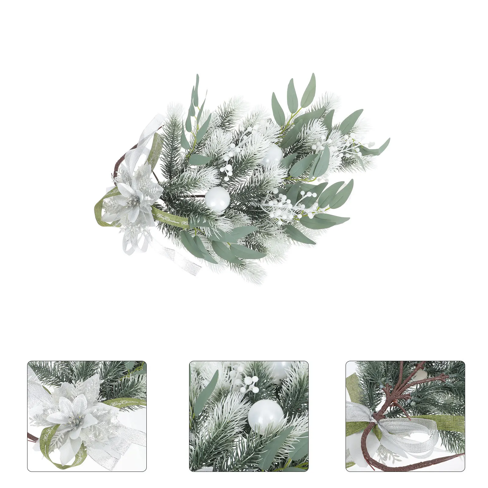 

1Pcs Christmas Pendant Plastic Fake Plant Hanging Tree Shaped Door Decor Xmas Hanging Prop Creative Xmas Supply