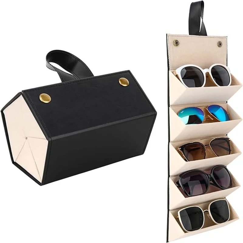 Portable Glasses Organizer 3/5 Multi-slot Eyeglasses Storage Display Travel Sunglasses Case