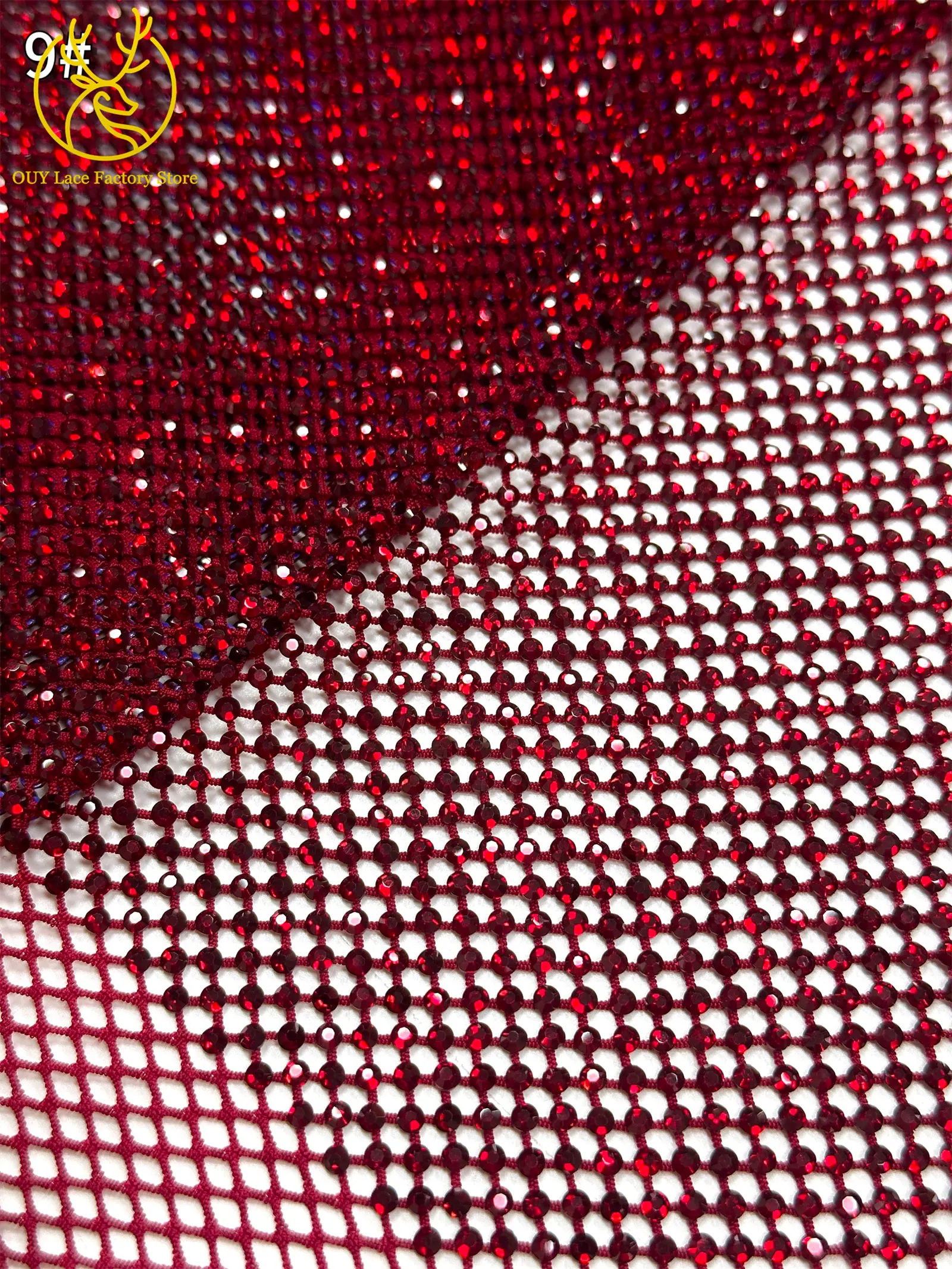 Hochwertiger Dubai-Steindiamant-Netzspitzenstoff Luxuriöser Afrikanischer Spitzenstoff Nigerianisches Nähmaterial für Damen-Abendkleider 2,5 Yards – Detail 18